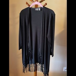 Chico’s Draped Fringed Travelers Cardigan Jacket